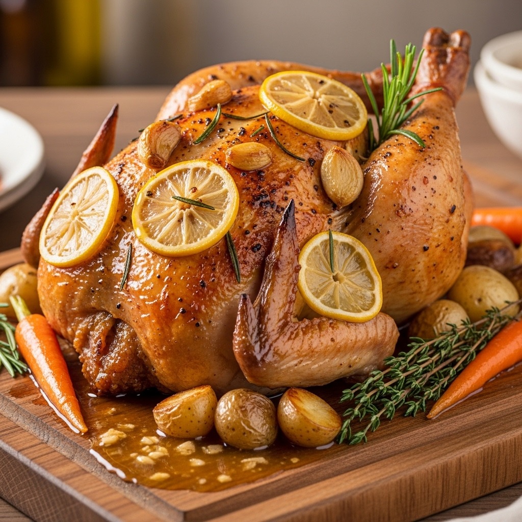 How To Prepare Lemon and Garlic Roast Chicken