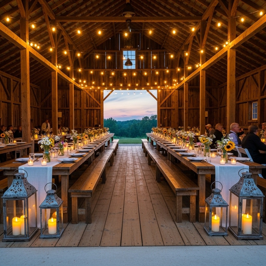 Farmhouse Wedding Decor with Fall Details