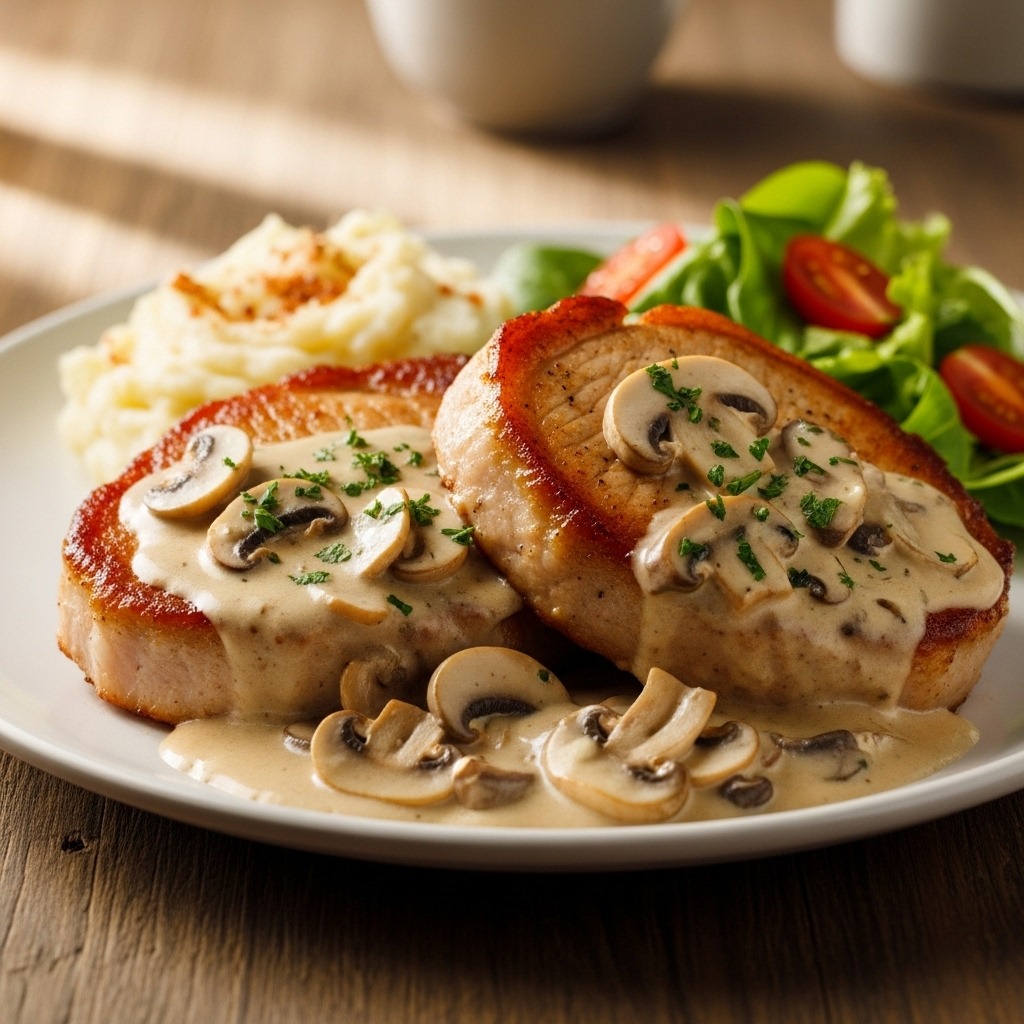 Creamy Mushroom Pork Chops Recipe