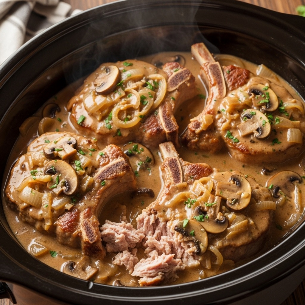 Slow Cooker Smothered Pork Chops Recipe