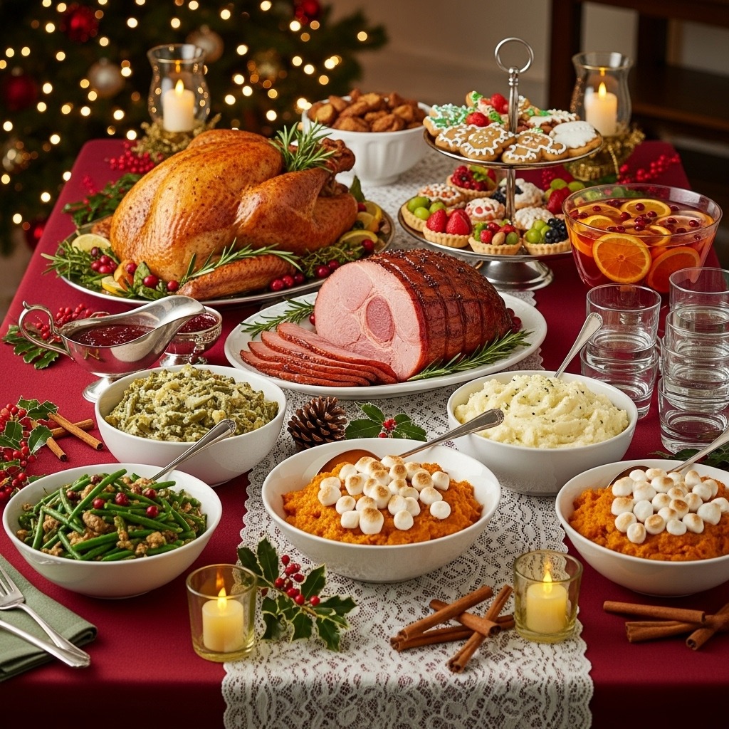 12 Christmas party food table