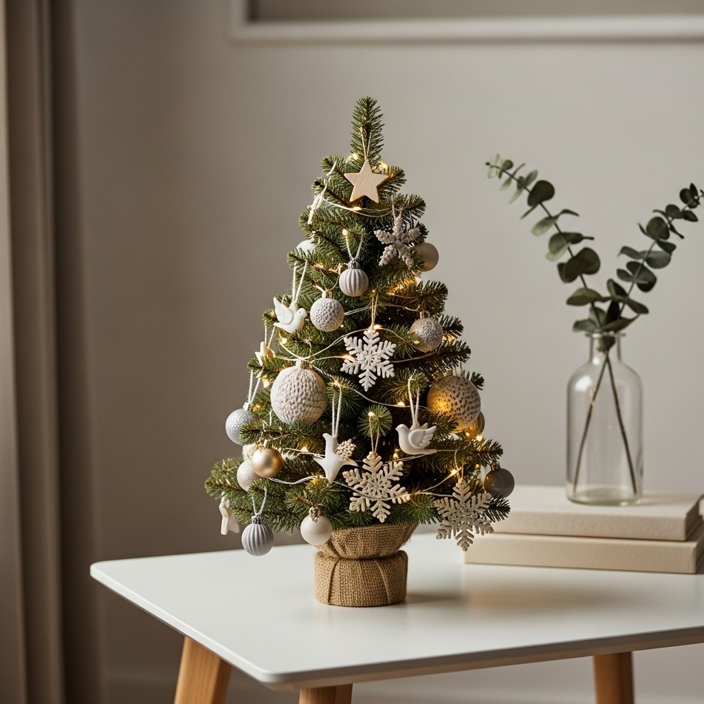 Styling a Mini Indoor Christmas Tree Without the Mess