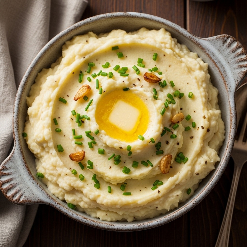 Garlic Mashed Cauliflower Recipe