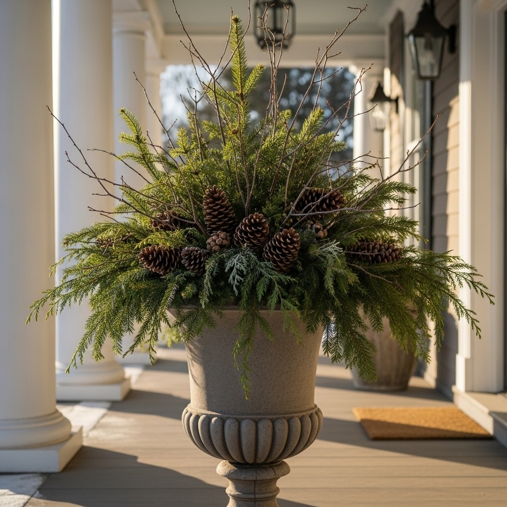 14 Winter planters front porches after christmas