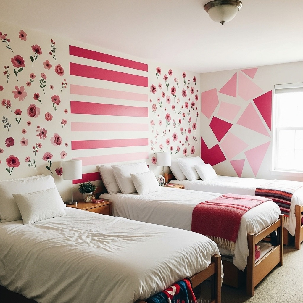 14 Pink Dorm Room Ideas for a Triple Room