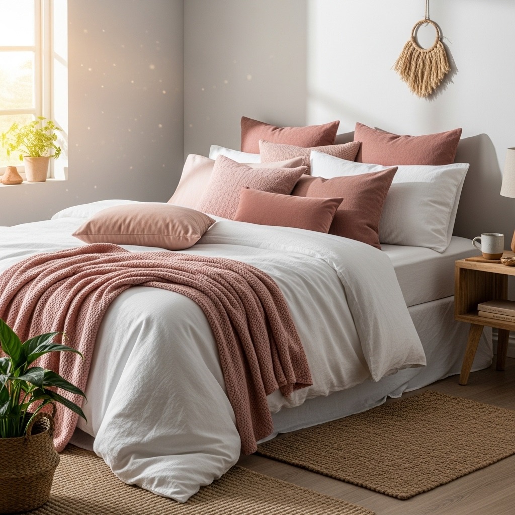 15 Pink and white earthy bedroom ideas